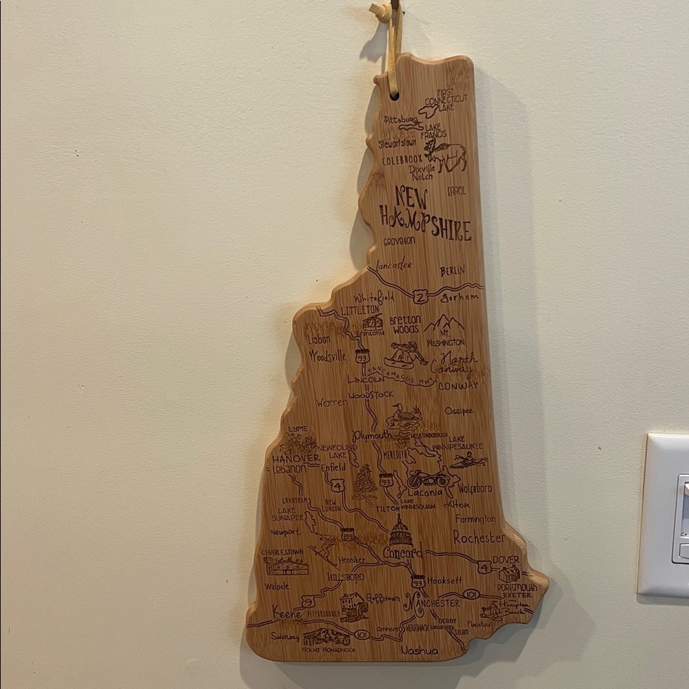 Bamboo New Hampshire State Cutting Board
